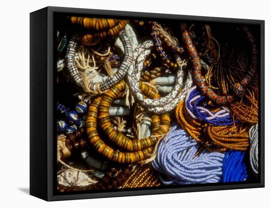 Detail of Beads for Jewelry Making, Makola Market, Accra, Ghana-Alison Jones-Framed Premier Image Canvas