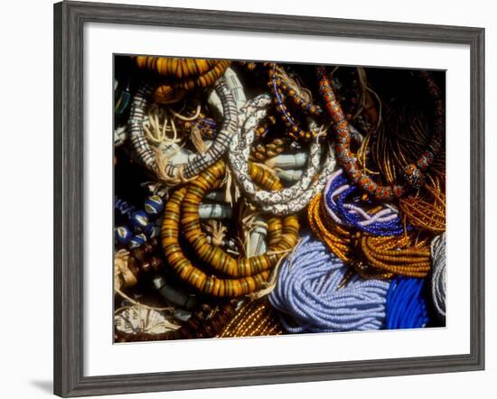 Detail of Beads for Jewelry Making, Makola Market, Accra, Ghana-Alison Jones-Framed Photographic Print