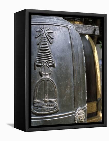 Detail of Bell at Buddhist Temple, Wat Chana Songkhram, Bangkok, Thailand, Southeast Asia-Richard Nebesky-Framed Premier Image Canvas