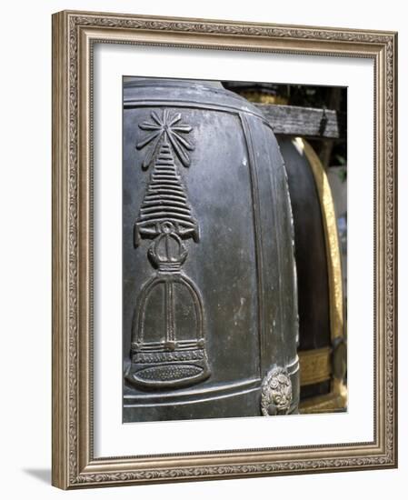 Detail of Bell at Buddhist Temple, Wat Chana Songkhram, Bangkok, Thailand, Southeast Asia-Richard Nebesky-Framed Photographic Print