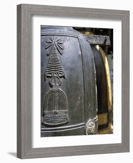 Detail of Bell at Buddhist Temple, Wat Chana Songkhram, Bangkok, Thailand, Southeast Asia-Richard Nebesky-Framed Photographic Print