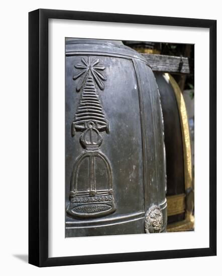 Detail of Bell at Buddhist Temple, Wat Chana Songkhram, Bangkok, Thailand, Southeast Asia-Richard Nebesky-Framed Photographic Print