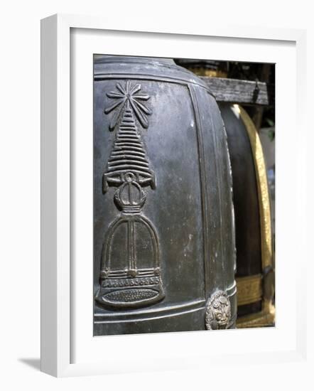 Detail of Bell at Buddhist Temple, Wat Chana Songkhram, Bangkok, Thailand, Southeast Asia-Richard Nebesky-Framed Photographic Print