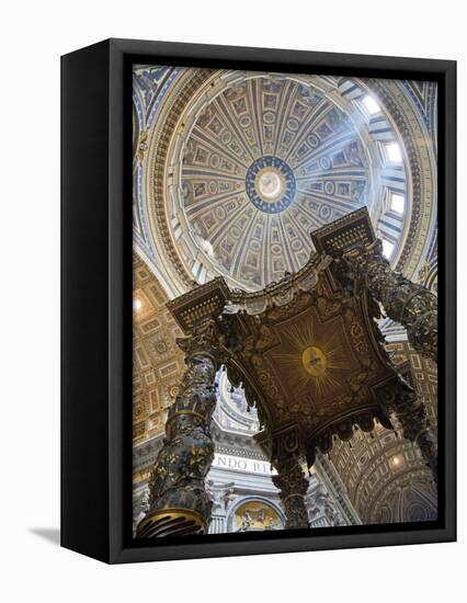 Detail of Bernini's Baroque Baldachin, St Peter's Basilica, Rome, Italy-Michele Falzone-Framed Premier Image Canvas