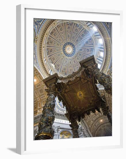 Detail of Bernini's Baroque Baldachin, St Peter's Basilica, Rome, Italy-Michele Falzone-Framed Photographic Print