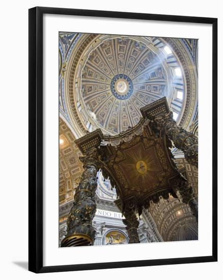 Detail of Bernini's Baroque Baldachin, St Peter's Basilica, Rome, Italy-Michele Falzone-Framed Photographic Print