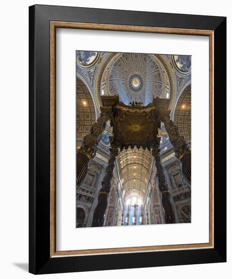 Detail of Bernini's Baroque Baldachin, St Peter's Basilica, Rome, Italy-Michele Falzone-Framed Photographic Print