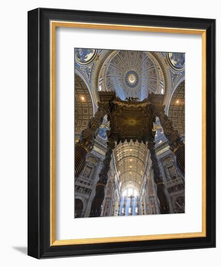 Detail of Bernini's Baroque Baldachin, St Peter's Basilica, Rome, Italy-Michele Falzone-Framed Photographic Print