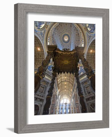Detail of Bernini's Baroque Baldachin, St Peter's Basilica, Rome, Italy-Michele Falzone-Framed Photographic Print