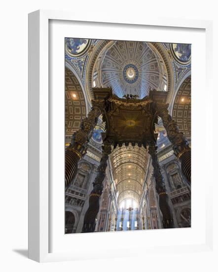 Detail of Bernini's Baroque Baldachin, St Peter's Basilica, Rome, Italy-Michele Falzone-Framed Photographic Print