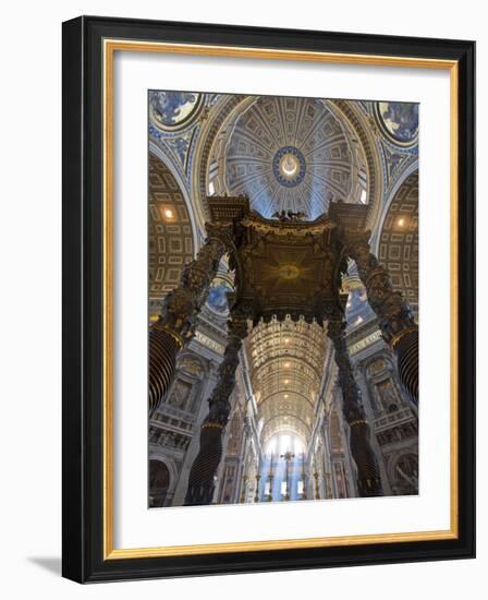 Detail of Bernini's Baroque Baldachin, St Peter's Basilica, Rome, Italy-Michele Falzone-Framed Photographic Print