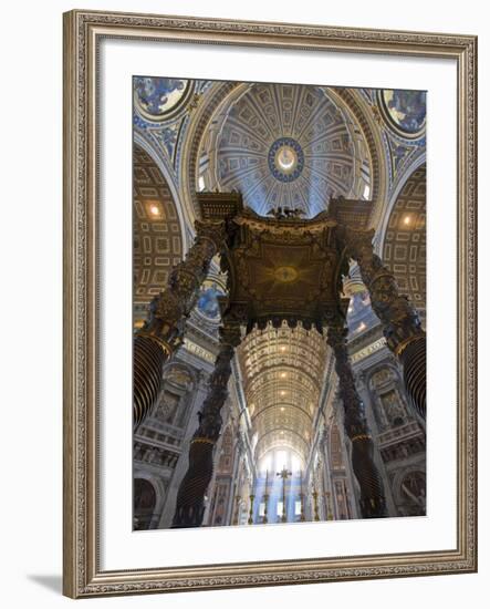 Detail of Bernini's Baroque Baldachin, St Peter's Basilica, Rome, Italy-Michele Falzone-Framed Photographic Print