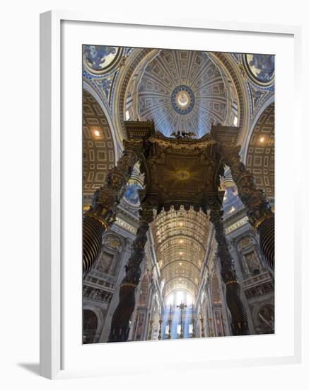 Detail of Bernini's Baroque Baldachin, St Peter's Basilica, Rome, Italy-Michele Falzone-Framed Photographic Print