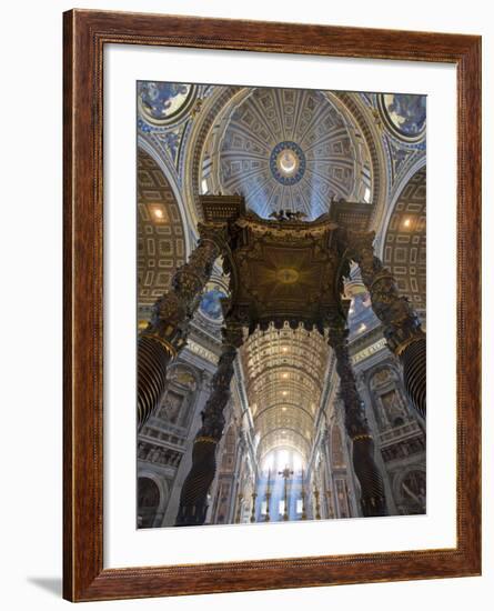 Detail of Bernini's Baroque Baldachin, St Peter's Basilica, Rome, Italy-Michele Falzone-Framed Photographic Print