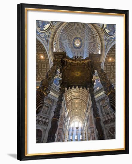 Detail of Bernini's Baroque Baldachin, St Peter's Basilica, Rome, Italy-Michele Falzone-Framed Photographic Print