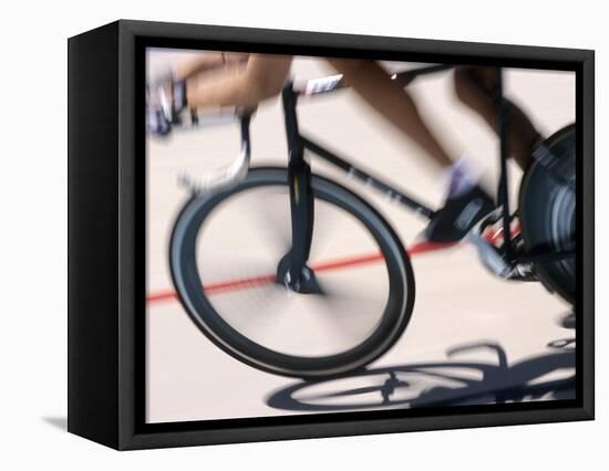 Detail of Blurred Action of Cyclist Competing on the Velodrome-null-Framed Premier Image Canvas