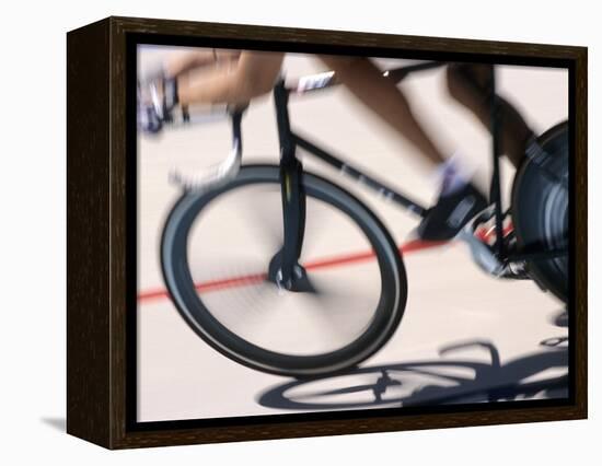 Detail of Blurred Action of Cyclist Competing on the Velodrome-null-Framed Premier Image Canvas