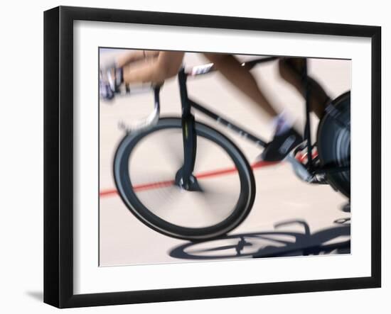 Detail of Blurred Action of Cyclist Competing on the Velodrome--Framed Photographic Print