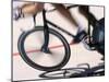 Detail of Blurred Action of Cyclist Competing on the Velodrome-null-Mounted Photographic Print