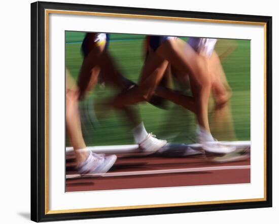 Detail of Blurred Action of Legs in Womens Race-Steven Sutton-Framed Photographic Print