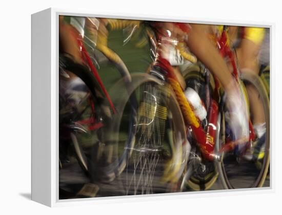 Detail of Blurred Cycling Action-Chris Trotman-Framed Premier Image Canvas