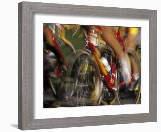 Detail of Blurred Cycling Action-Chris Trotman-Framed Photographic Print