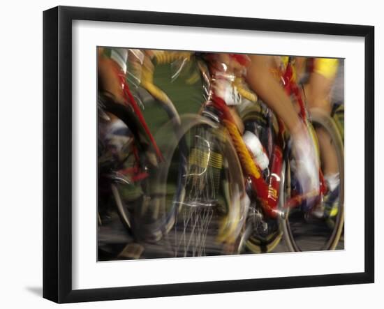 Detail of Blurred Cycling Action-Chris Trotman-Framed Photographic Print