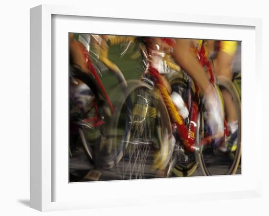 Detail of Blurred Cycling Action-Chris Trotman-Framed Photographic Print