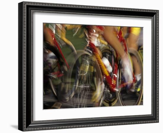 Detail of Blurred Cycling Action-Chris Trotman-Framed Photographic Print