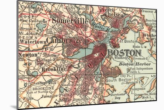 Detail of Boston (C. 1900), Maps-Encyclopaedia Britannica-Mounted Art Print