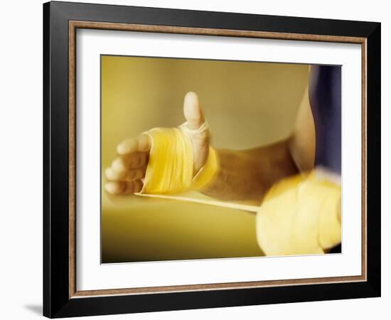 Detail of Boxer Wraping His Hands, New York, New York, USA-null-Framed Photographic Print