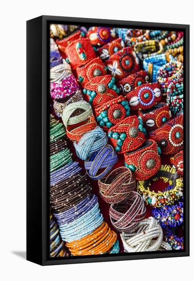 Detail of Bracelets and Rings at the Tibetan Market in Wednesday Flea Market in Anjuna, Goa, India-Yadid Levy-Framed Premier Image Canvas