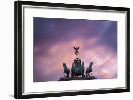 Detail of Brandenburg Gate at Dusk.-Jon Hicks-Framed Photographic Print