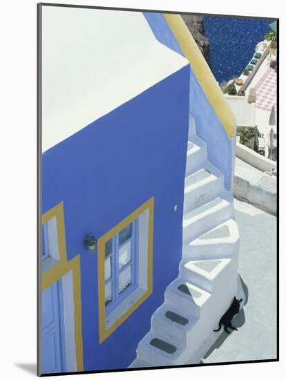 Detail of Brightly Painted House, Oia, Santorini, Cyclades, Greek Islands, Greece, Europe-Lee Frost-Mounted Photographic Print