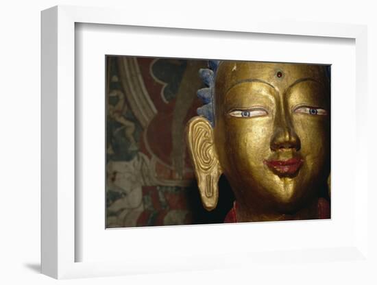 Detail of Buddha statue at Alchi Monastery, Ladakh, India-Upperhall Ltd-Framed Photographic Print