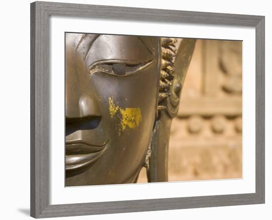 Detail of Buddha Statue, Wat Sa Si, Vientiane, Laos-Michele Falzone-Framed Photographic Print