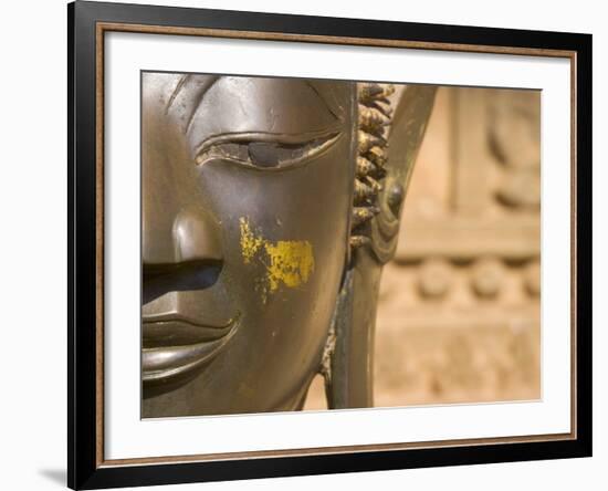 Detail of Buddha Statue, Wat Sa Si, Vientiane, Laos-Michele Falzone-Framed Photographic Print