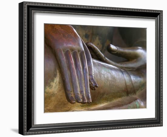 Detail of Buddha Statue, Wat Sa Si, Vientiane, Laos-Michele Falzone-Framed Photographic Print