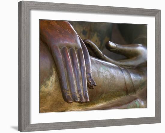 Detail of Buddha Statue, Wat Sa Si, Vientiane, Laos-Michele Falzone-Framed Photographic Print