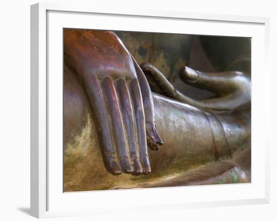 Detail of Buddha Statue, Wat Sa Si, Vientiane, Laos-Michele Falzone-Framed Photographic Print