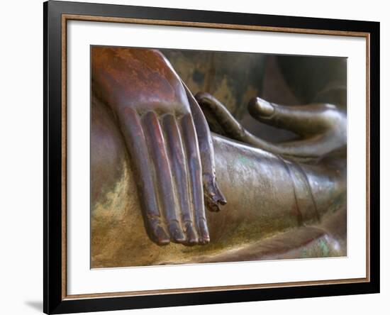 Detail of Buddha Statue, Wat Sa Si, Vientiane, Laos-Michele Falzone-Framed Photographic Print