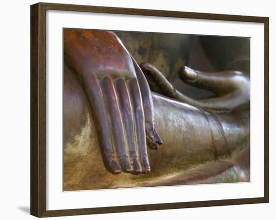 Detail of Buddha Statue, Wat Sa Si, Vientiane, Laos-Michele Falzone-Framed Photographic Print