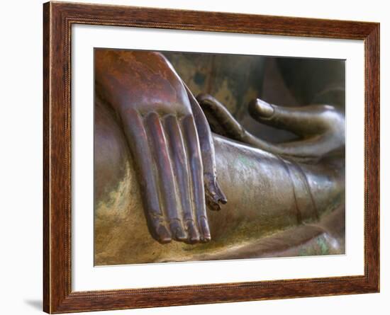 Detail of Buddha Statue, Wat Sa Si, Vientiane, Laos-Michele Falzone-Framed Photographic Print