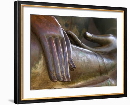 Detail of Buddha Statue, Wat Sa Si, Vientiane, Laos-Michele Falzone-Framed Photographic Print