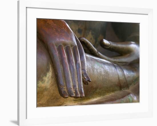 Detail of Buddha Statue, Wat Sa Si, Vientiane, Laos-Michele Falzone-Framed Photographic Print