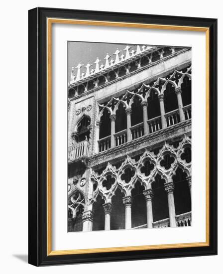 Detail of Building Facade in Venice, Italy-Thomas D. Mcavoy-Framed Photographic Print