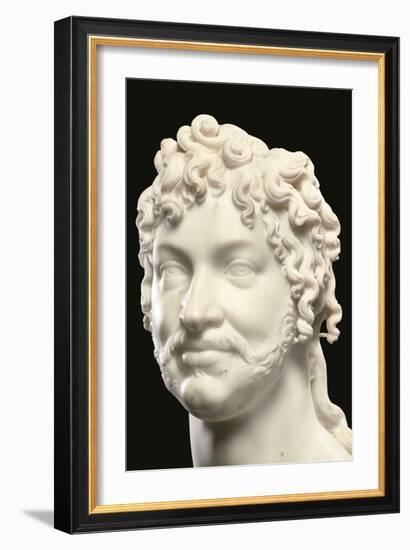 Detail of Bust of Joachim Murat, 1813 Carrara marble-Antonio Canova-Framed Giclee Print