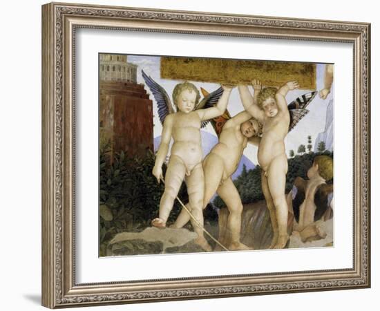 Detail of Camera Degli Sposi: Putti Holding Tablet-Andrea Mantegna-Framed Giclee Print