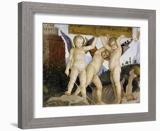 Detail of Camera Degli Sposi: Putti Holding Tablet-Andrea Mantegna-Framed Giclee Print