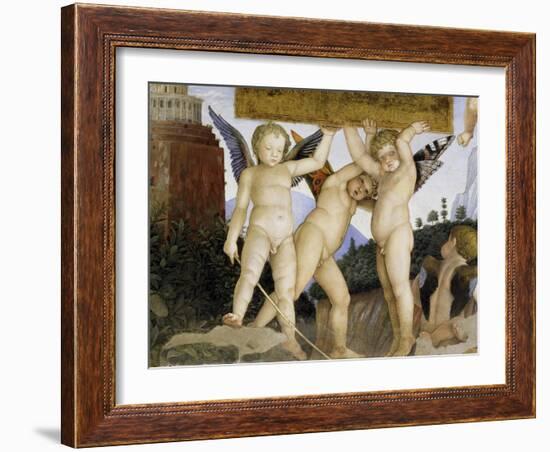 Detail of Camera Degli Sposi: Putti Holding Tablet-Andrea Mantegna-Framed Giclee Print